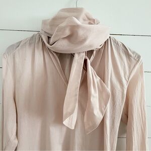 JILL STUART Soft Pink Tie Neck Blouse